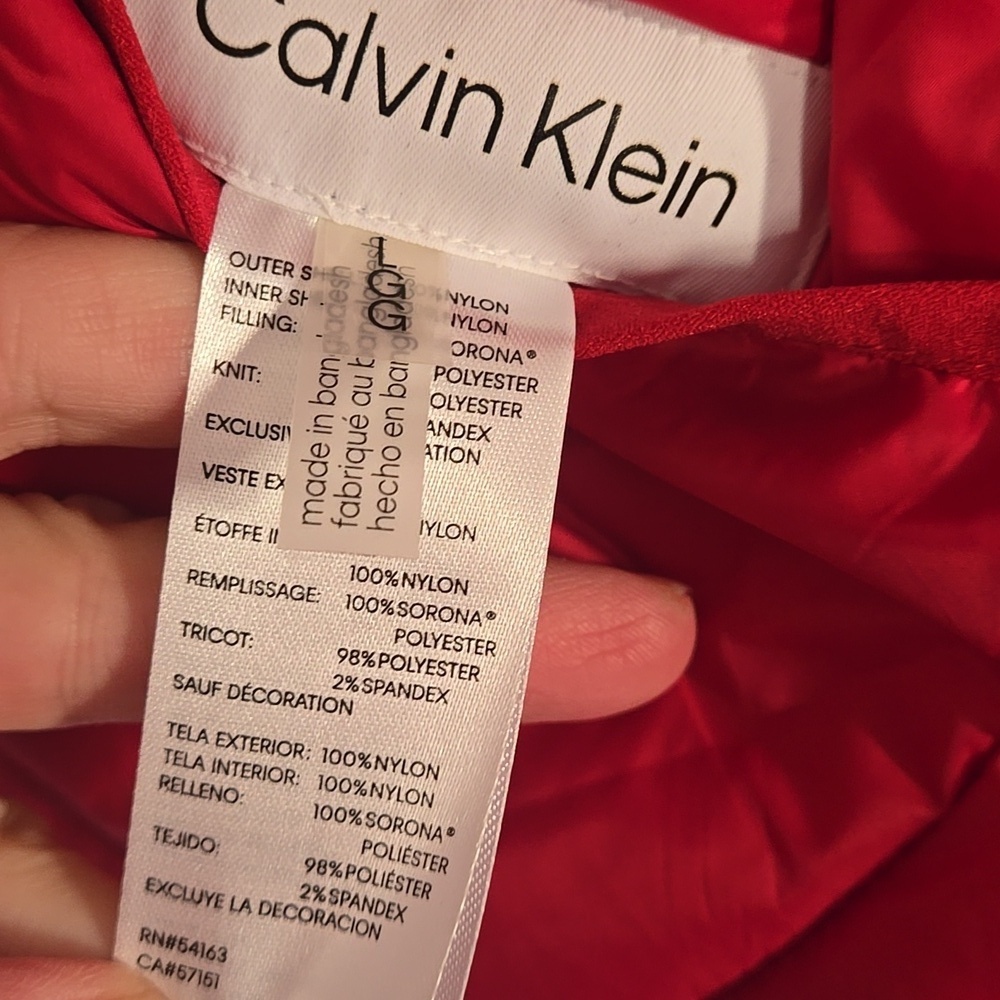 Calvin Klein Mens Quilted Reversible Jacket Black / Red L - Picture 6 of 9